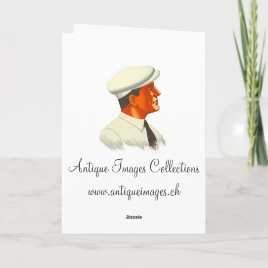 Hij is niet zo ijdel - knap retro Man Kaart (Achterkant)