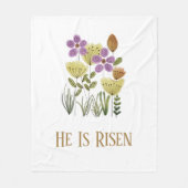 Hij is nu verrezen met paasbloemen fleece deken (Voorkant)