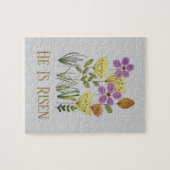 Hij is nu verrezen met paasbloemen legpuzzel (Horizontaal)