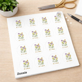 Hij is nu verrezen met paasbloemen ronde sticker