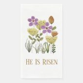 Hij is nu verrezen met paasbloemen servet (Voorkant)