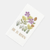 Hij is nu verrezen met paasbloemen servet (Hoek)