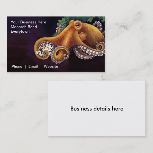 Hij is (octopus) met Cowry Visitekaartje (Voorkant / Achterkant)
