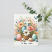 Hij is ontstaan feestdagenkaart (Staand voorkant)