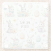 Hij is ontstaan glazen onderzetter (Achterkant)