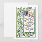 Hij is ontstane  paastekst met sneeuwval feestdagenkaart (Voorkant / Achterkant)