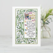 Hij is ontstane  paastekst met sneeuwval feestdagenkaart (Staand voorkant)