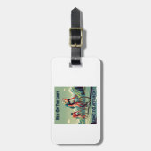 Hij is op de limiet tijd om het vrouwenwielrennen  bagagelabel (Voorkant verticaal)