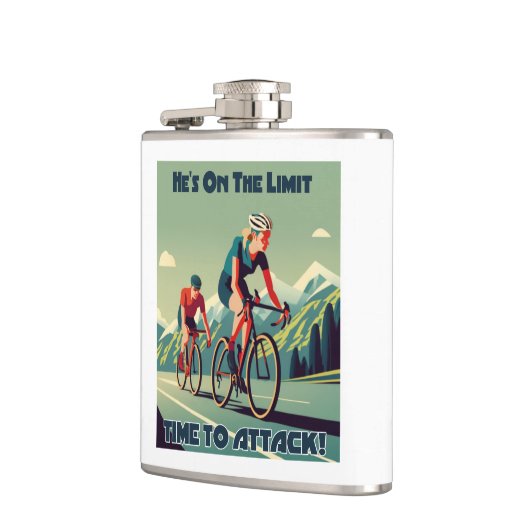 Hij is op de limiet tijd om het vrouwenwielrennen  heupfles (Links)