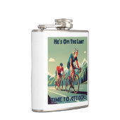 Hij is op de limiet tijd om het vrouwenwielrennen  heupfles (Rechts)