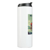 Hij is op de limiet tijd om het vrouwenwielrennen thermosbeker (Gedraaid links)