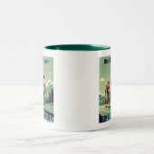 Hij is op de limiet tijd om het vrouwenwielrennen  tweekleurige koffiemok (Center)