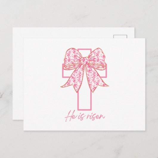 Hij is opgegroeid met cross-paas bloemen Coquette Briefkaart (Voorkant / Achterkant)