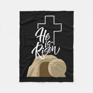 Hij is opgestaan 3 dagen Jezus Christus Gelukkig P Fleece Deken