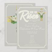 Hij is opgestaan als religieus Christelijk paasfee Kaart (Voorkant / Achterkant)