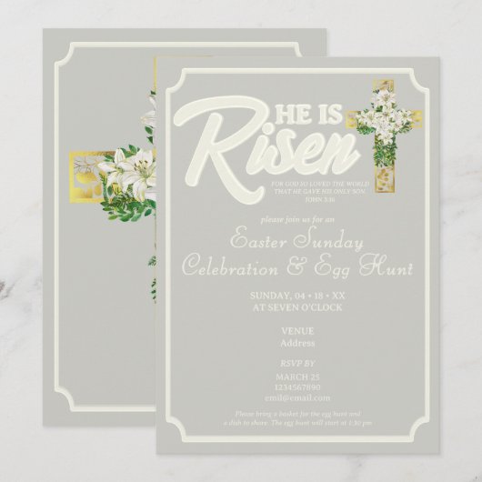 Hij is opgestaan als religieus Christelijk paasfee Kaart (Voorkant / Achterkant)