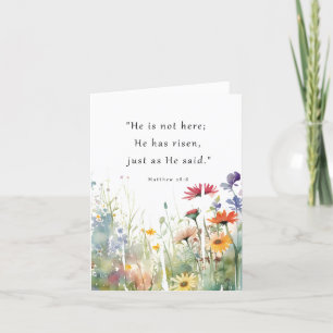 Hij Is Opgestaan Aquarel Vouwbare Kerstkaart Feestdagen Kaart