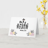 Hij Is Opgestaan Bloemenschriftuur Kaart (Gele Bloem)