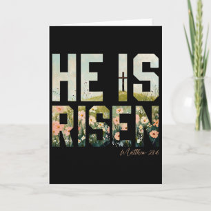 Hij Is Opgestaan Bloemkruis Matteüs 286 Kaart