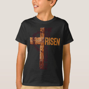 Hij Is Opgestaan Christelijk Kruis Jezus Bijbelver T-shirt