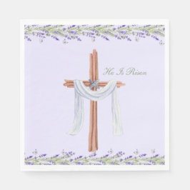 Hij is opgestaan Christelijk Pasen gepersonaliseer Servet