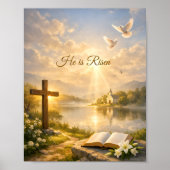 Hij Is Opgestaan Christelijk Pasen Poster (Voorkant)
