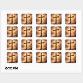 Hij Is Opgestaan Christelijk Pasen Vierkante Sticker (Vel)