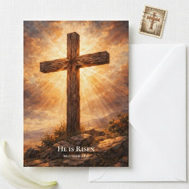 Hij Is Opgestaan Christelijke Pasen Kaart