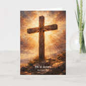 Hij Is Opgestaan Christelijke Pasen Kaart (Voorkant)