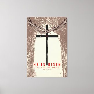 Hij Is Opgestaan Christus Stierf Voor Onze Zonden Canvas Afdruk