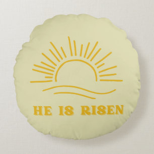 Hij Is Opgestaan Gouden Zonsopgang Christelijk Pas Rond Kussen