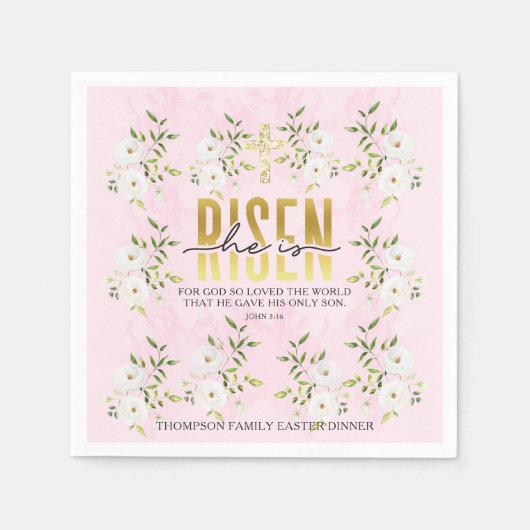 Hij is opgestaan in religieus Christelijk citaat P Servet (Voorkant)