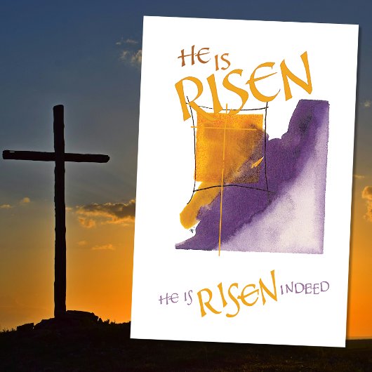 HIJ IS OPGESTAAN INDERDAAD PAASGOUD PAARSE GOUD POSTER