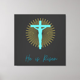 Hij is opgestaan Jezus Canvas Afdruk