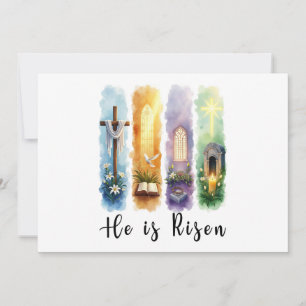 Hij Is Opgestaan Jezus Christelijk Gelukkig Pasen Kaart