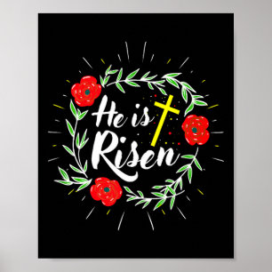 Hij Is Opgestaan Jezus Christelijk Gelukkig Pasen Poster