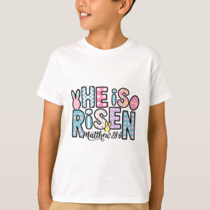 Hij Is Opgestaan Jezus Christelijk Gelukkig Pasen T-shirt