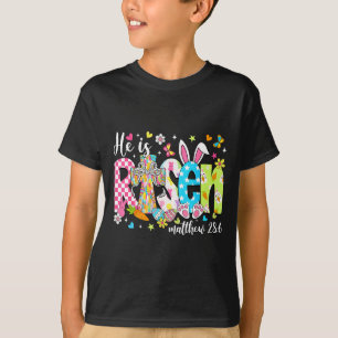 Hij Is Opgestaan Jezus Christelijk Gelukkig Pasen T-shirt