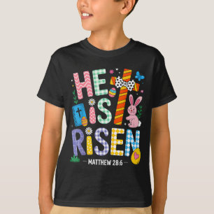 Hij Is Opgestaan Jezus Christelijk Gelukkig Pasen T-shirt