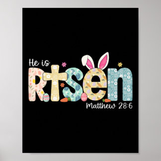 Hij Is Opgestaan Jezus Christelijk Gelukkige Pasen Poster