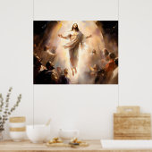 Hij is opgestaan, Jezus Hemelvaart naar de hemel Poster (Keuken)