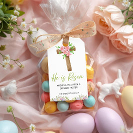 Hij Is Opgestaan Kerstcadeautags voor Pasen Cadeaulabel