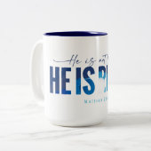 Hij is opgestaan koffie Mok (Voorkant links)