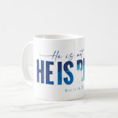 Hij is opgestaan koffie Mok (Voorkant links)