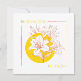 Hij is OPgestaan! - Koraal + Gele Lelie Kaart