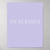 Hij Is Opgestaan Lavendel Paas Muur Kunst | Zachte Poster (Voorkant)