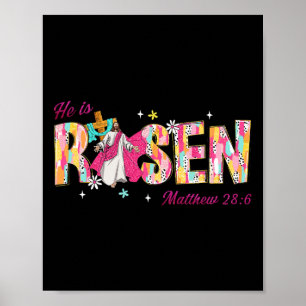 Hij Is Opgestaan Matteus 286 Pasen Christelijke Bi Poster