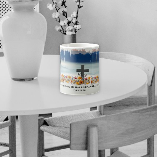 Hij is opgestaan met Christelijke paaspenseelstree Koffiemok