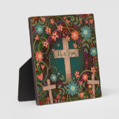 Hij is opgestaan met drie kruisen  geloof en inspi fotoplaat (Voorkant)