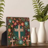 Hij is opgestaan met drie kruisen  geloof en inspi fotoplaat